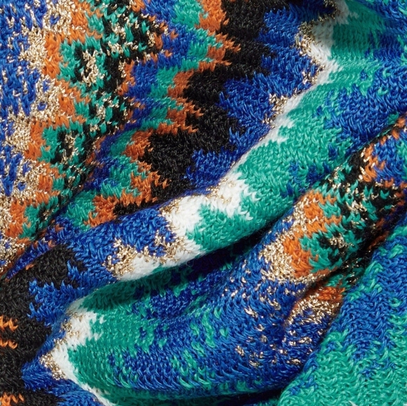 Missoni Fringe Metallic Crochet Knit Scarf - Picture 13 of 14